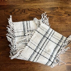 Black and white plaid infinity scarf